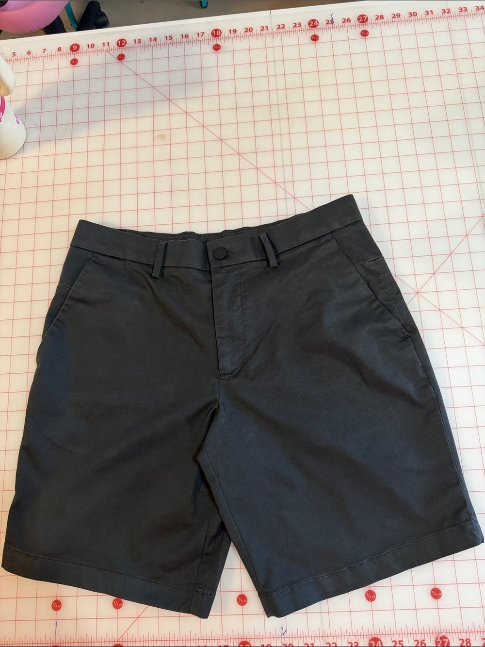 Banana Republic Black Flat Front Aiden Shorts Dark Gray